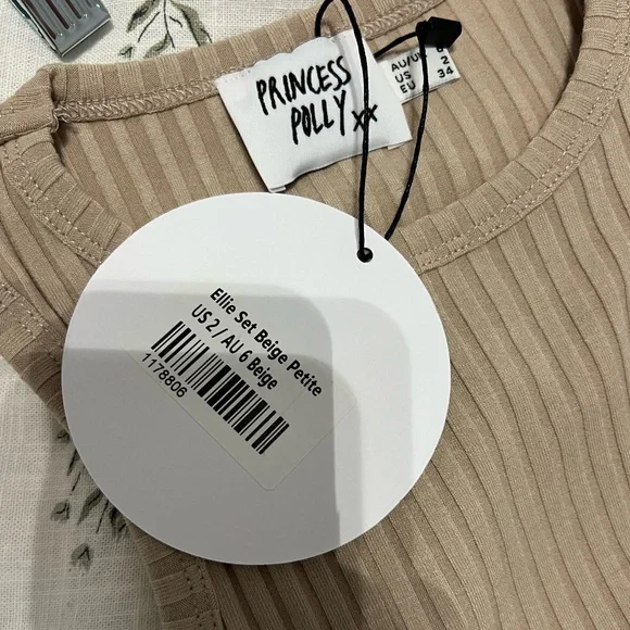 Princess Polly Ellie Skirt Set in Beige- Size 2- NWT - Picture 5 of 7